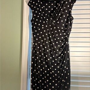 Lauren Ralph Lauren Black and White Polka Dot Midi Dress